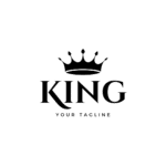 Black And White King Logo Design Template