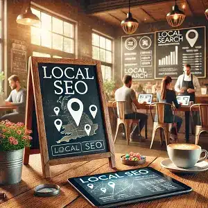 A visual representation of Local SEO, featuring key terms such as "Local," "SEO," and "Local SEO," used by an SEO specialist to emphasize the importance of targeting localized search optimization strategies.